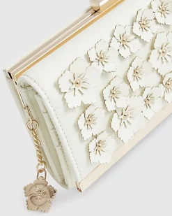 Cream Floral Applique Purse