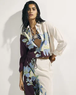 Cream Floral Beach Shirt