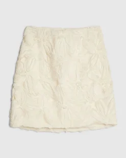 Cream Floral 3D Mini Skirt