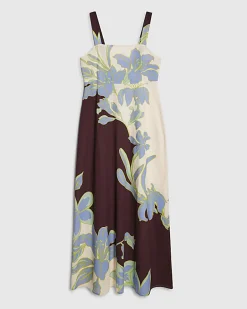 Cream Floral Midi Dress
