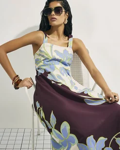 Cream Floral Midi Dress