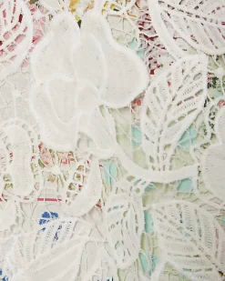 Cream Floral Patchwork Print Cotton Shirt