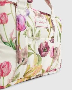 Cream Floral Print Holdall Bag