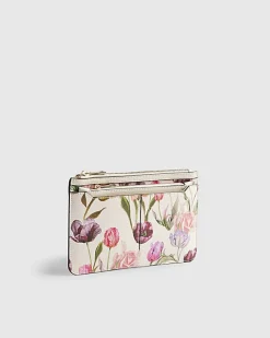 Cream Floral Travel Wallet Bundle