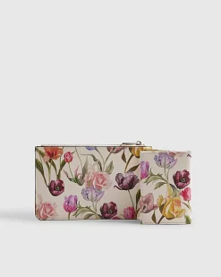 Cream Floral Travel Wallet Bundle