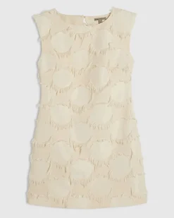 Cream Fringe Mini Dress