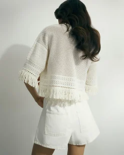 Cream Fringe Top