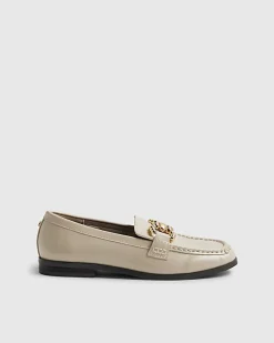 Cream Gold Trim Loafers