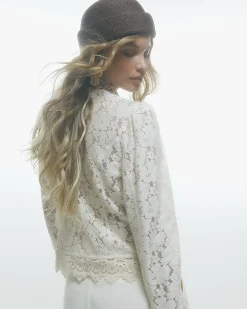 Cream Lace Detail Drummer Jacket