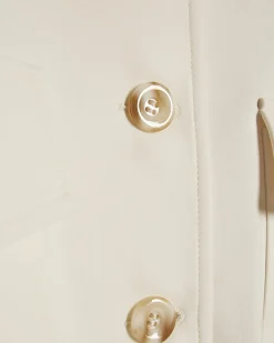 Cream Long Sleeve Pocket Detail Bomber Jacket
