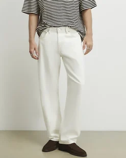 Cream Loose Fit Jeans