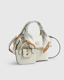 Cream Mini Flap Cross Body Bag