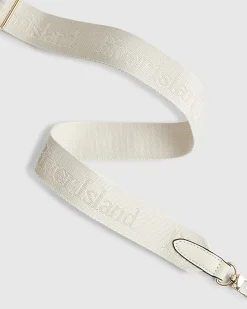 Cream Monogram Embossed Messenger Bag