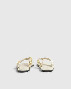 Cream Mother Of Pearl Toe Thong Flip Flops