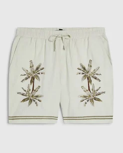 Cream Palm Tree Shorts