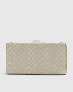 Cream Panelled Clip Top Purse