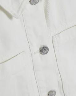 Cream Pocket Front Denim Jacket