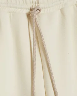 Cream Premium Twill Wide Leg Joggers