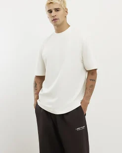 Cream Regular Fit Crew Neck T-Shirt