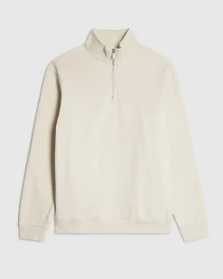 Cream Regular Fit Funnel Neck Sweatshirt