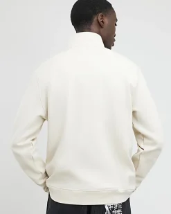 Cream Regular Fit Funnel Neck Sweatshirt