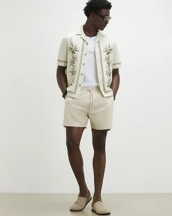 Cream Regular Fit Shorter Length Shorts