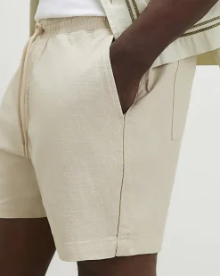 Cream Regular Fit Shorter Length Shorts