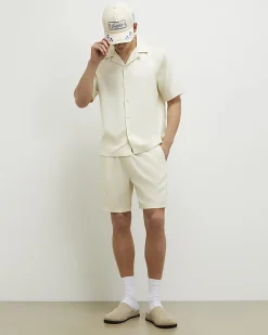 Cream Regular Fit Shorts