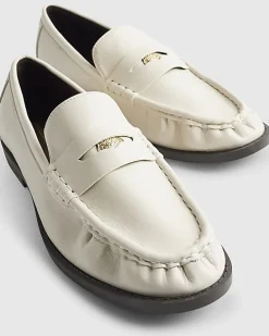 Cream Ruched Loafers