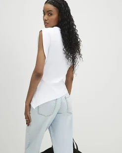 Cream Ruched Side Grown On Sleeve T-shirt