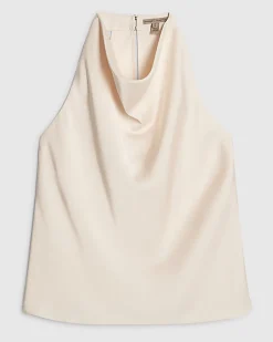 Cream Satin Halter Neck Top