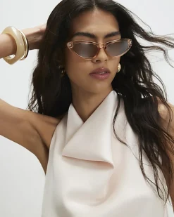 Cream Satin Halter Neck Top