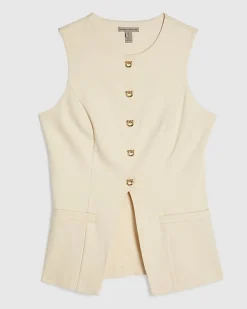 Cream Scallop Ponte Waistcoat