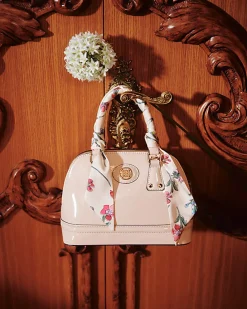 Cream Scarf Handle Cross Body Bag