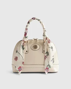 Cream Scarf Handle Cross Body Bag