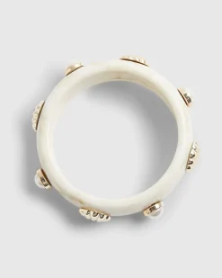 Cream Shell Cream Resin Bangle