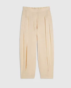 Cream Shimmer Balloon Leg Trousers