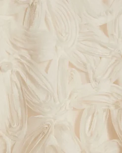 Cream Short Sleeve 3D Floral Top