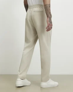 Cream Slim Fit Smart Joggers