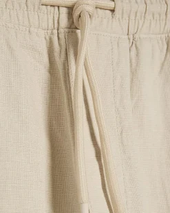 Cream Slim Fit Stretch Textured Joggers