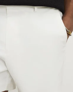 Cream Slim Short Length Stretch Chino Shorts