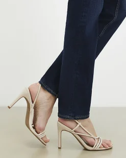 Cream Strappy Heeled Sandals