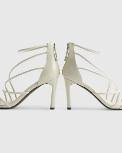Cream Strappy High Heel Sandals