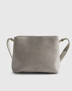 Cream Suede Double Compartment Bucket Bag