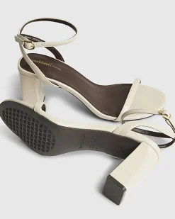 Cream Wide Fit Block Heeled Open Toe Sandals
