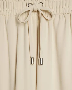 Cream Wide Leg Smart Joggers