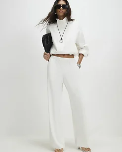 Cream Wide Leg Trousers