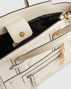 Cream Winged Panelled Tote Bag