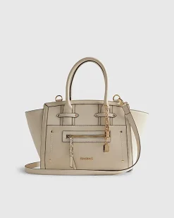 Cream Winged Panelled Tote Bag