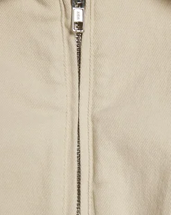 Cream Zip Denim Mini Dress